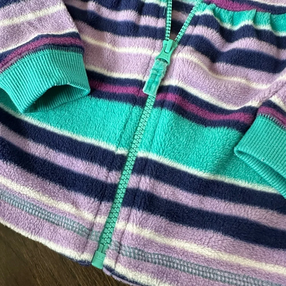 Old Navy Teal, Purple & Navy Striped Hooded Jacket for Kids